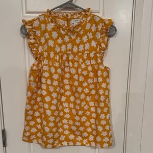 J. Crew Mustard Floral Sleeveless Blouse
